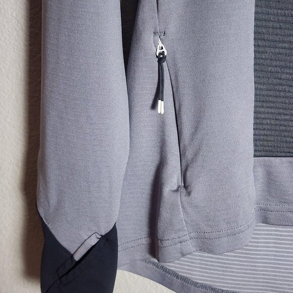 On Running Weather Shirt Womens Medium Gray Black Cowl Neck Zip Pocket Pullover - Picture 3 of 11